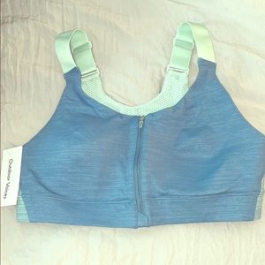 Outdoor Voices Provincial Blue zip bra
